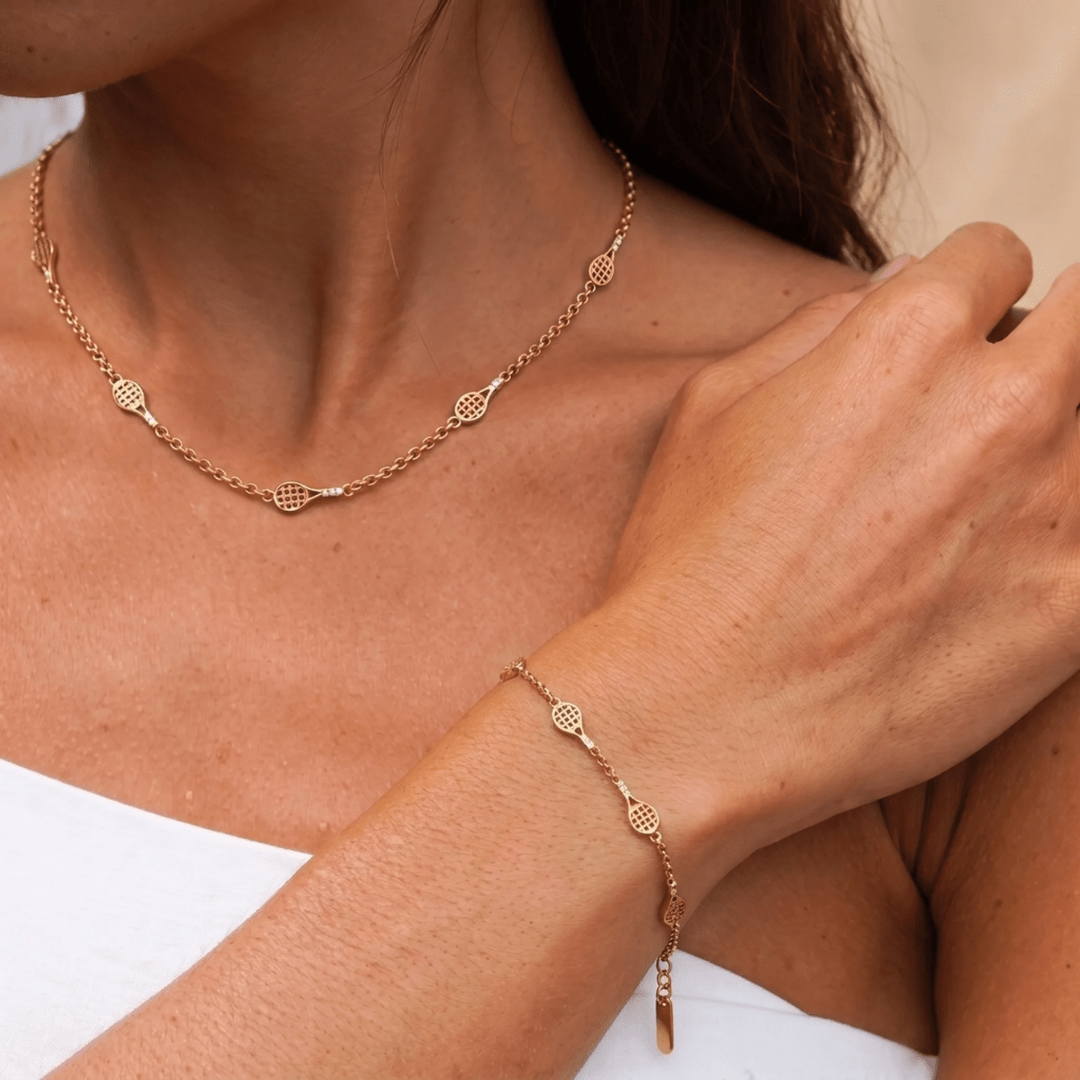Racket Station Necklace — worn