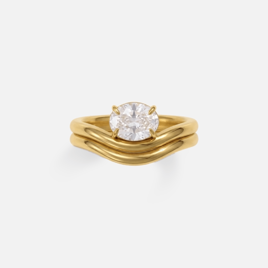 Wave Solitaire Ring — detail
