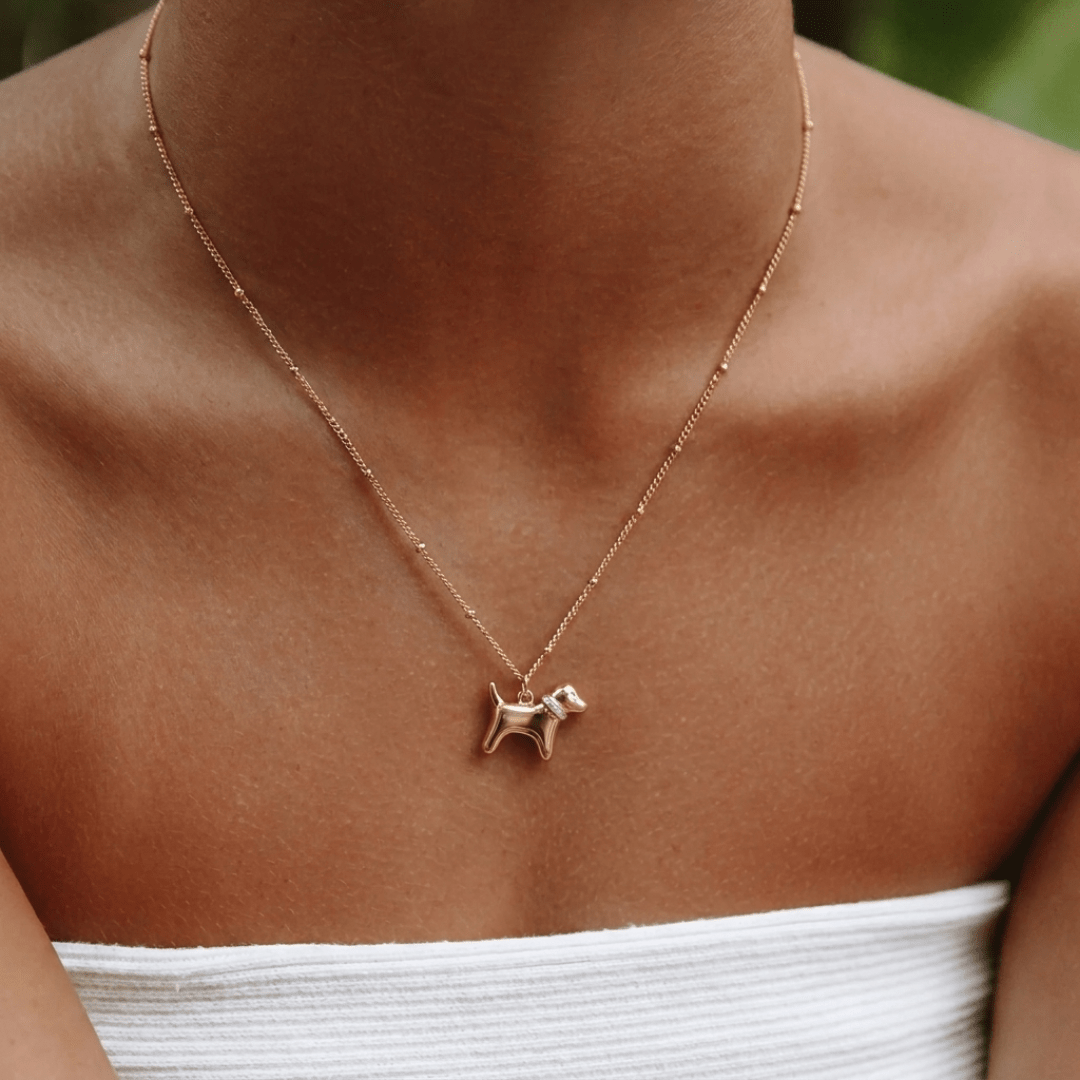 Puppy Necklace — worn