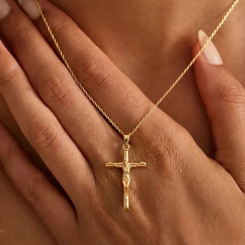Crucifix Necklace — worn
