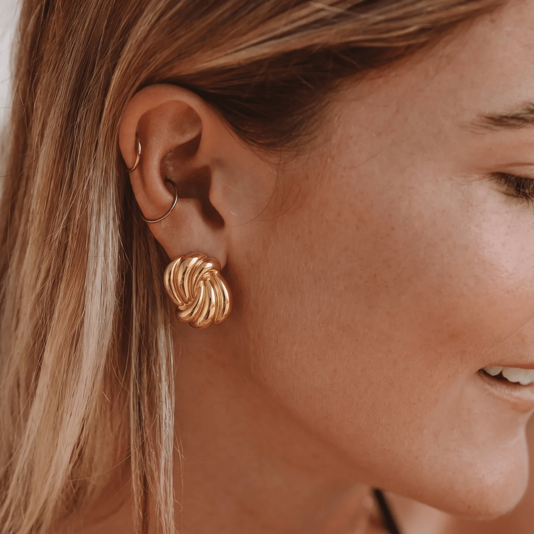 Swirl Studs — worn