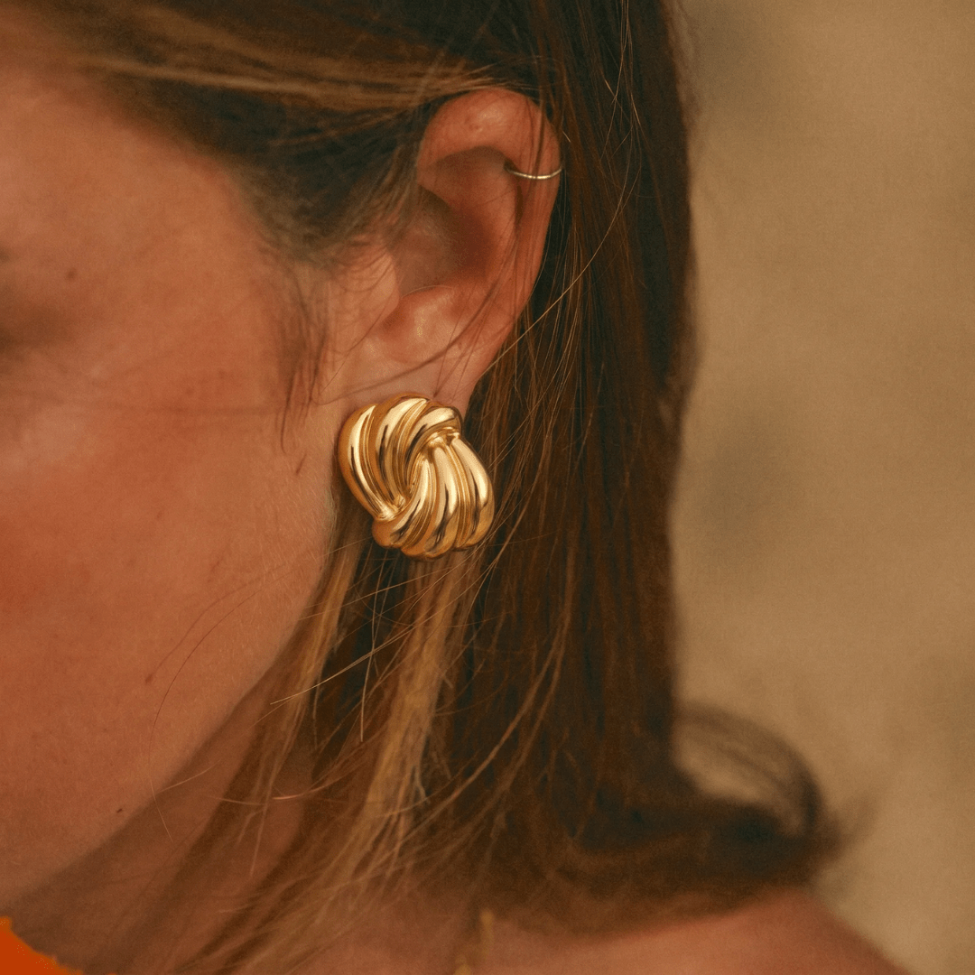 Swirl Studs — worn