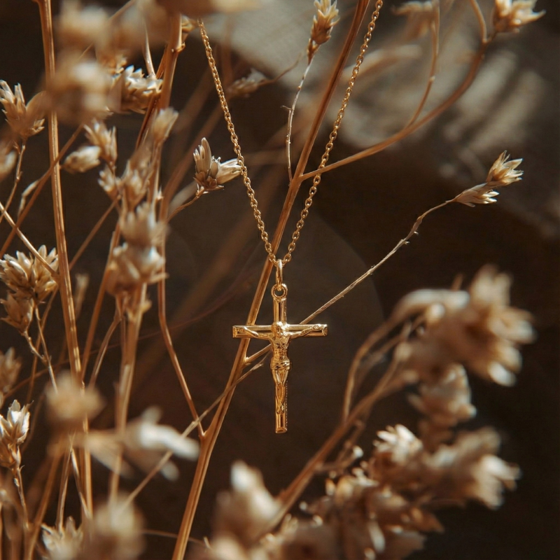 Crucifix Necklace — worn