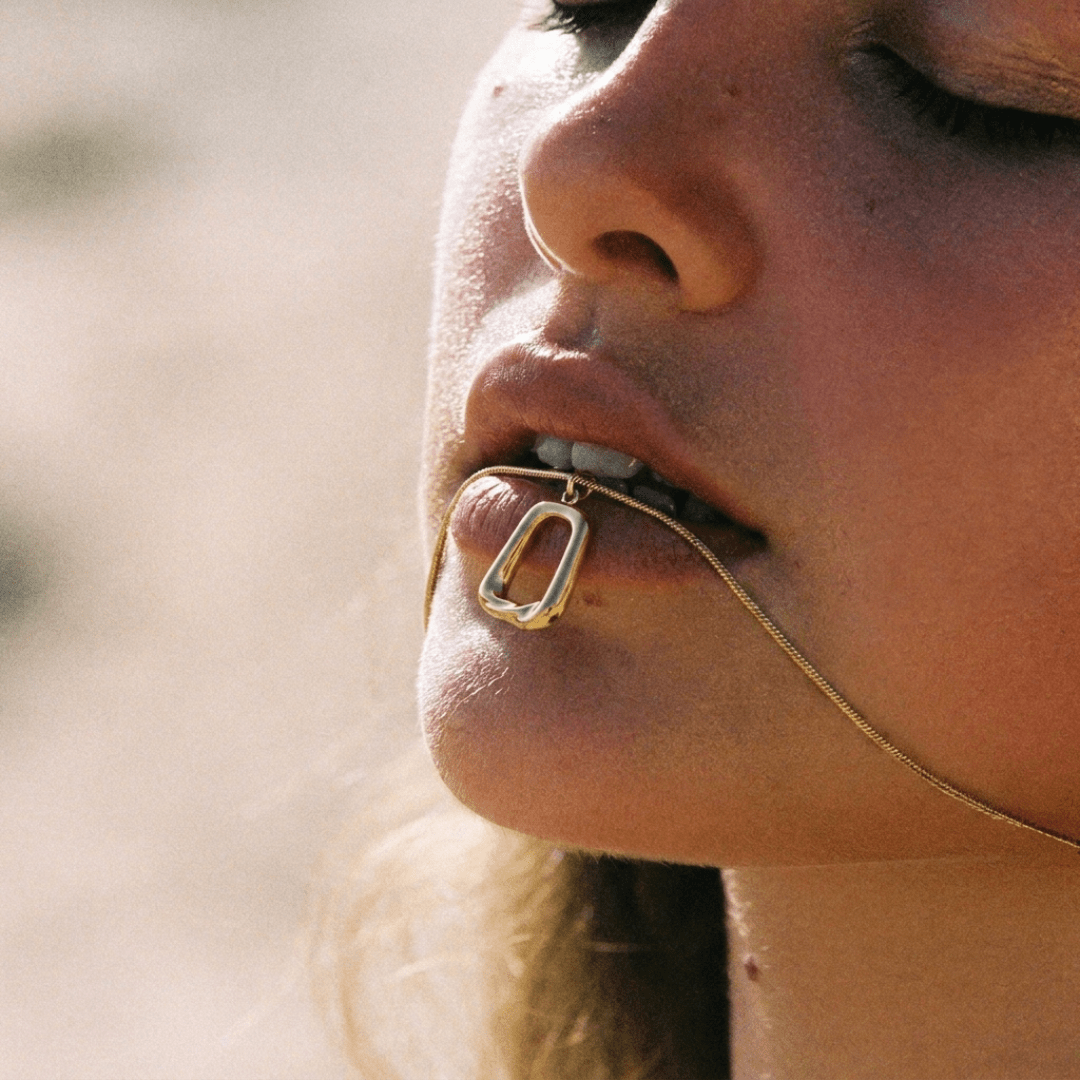 Trapeze Necklace — worn