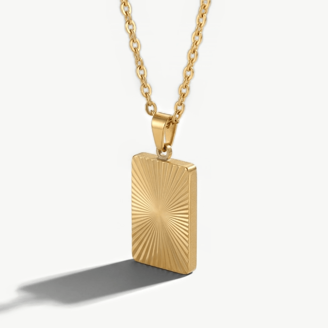 Sunray Tag Necklace — detail