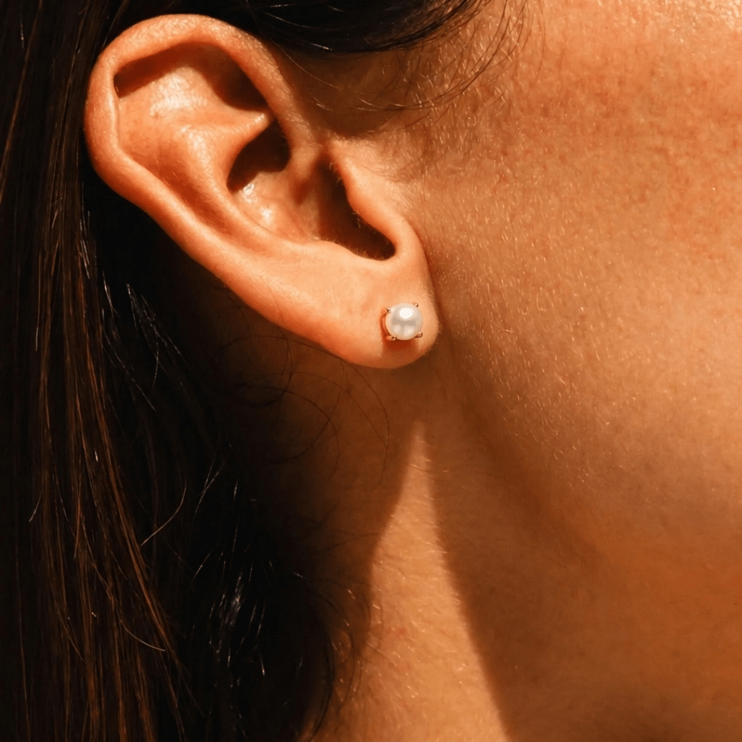 Pearl Studs — worn