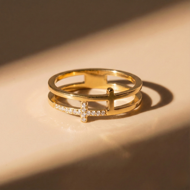 Double Cross Ring — worn