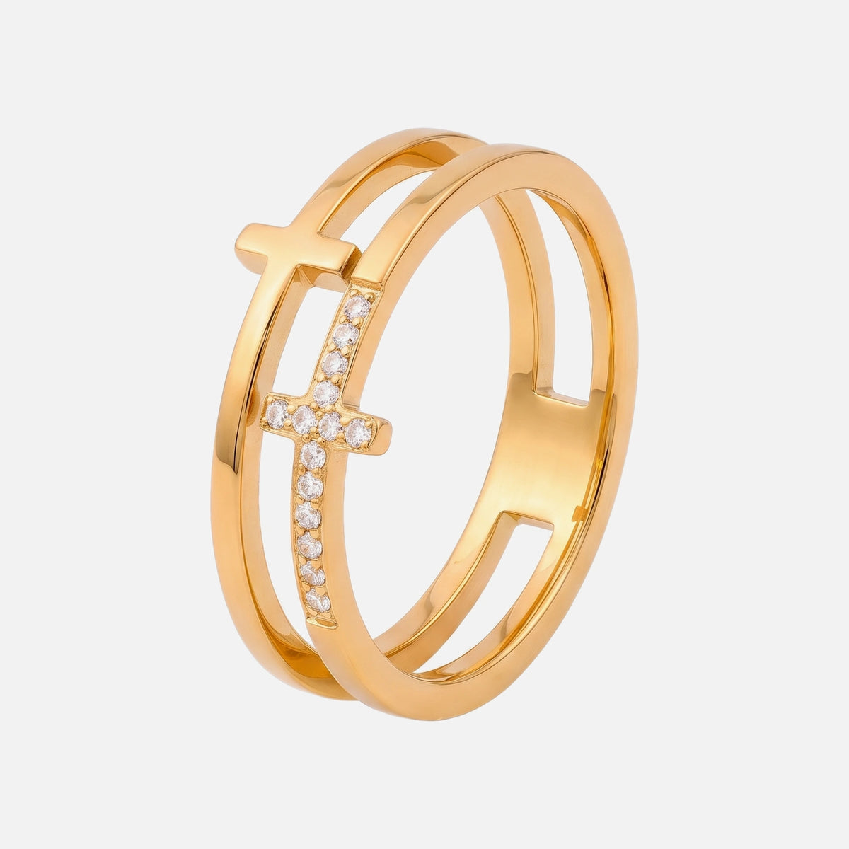 Double Cross Ring — studio shot