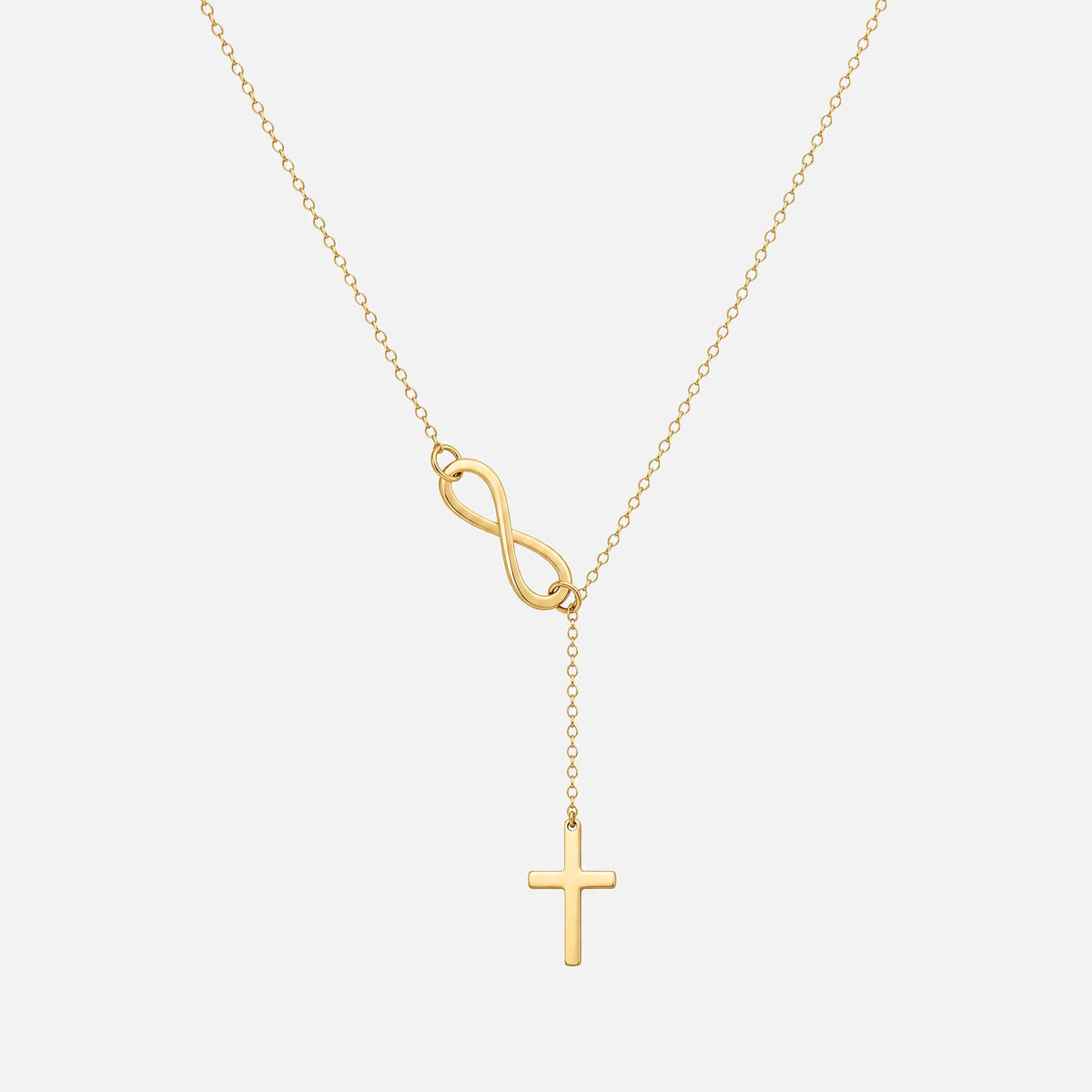 Infinity Cross Necklace — studio shot