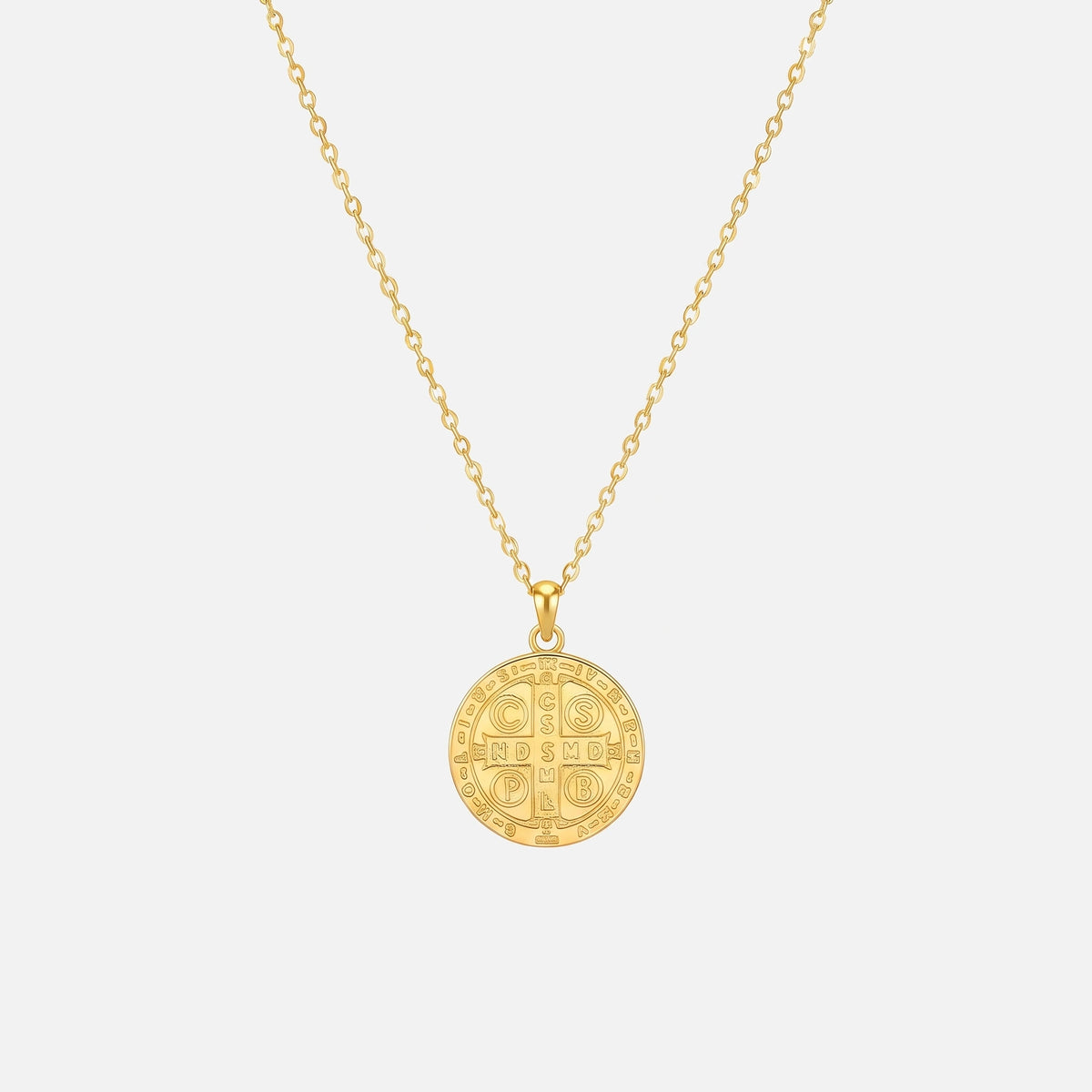Saint Benedict Coin Necklace — studio shot