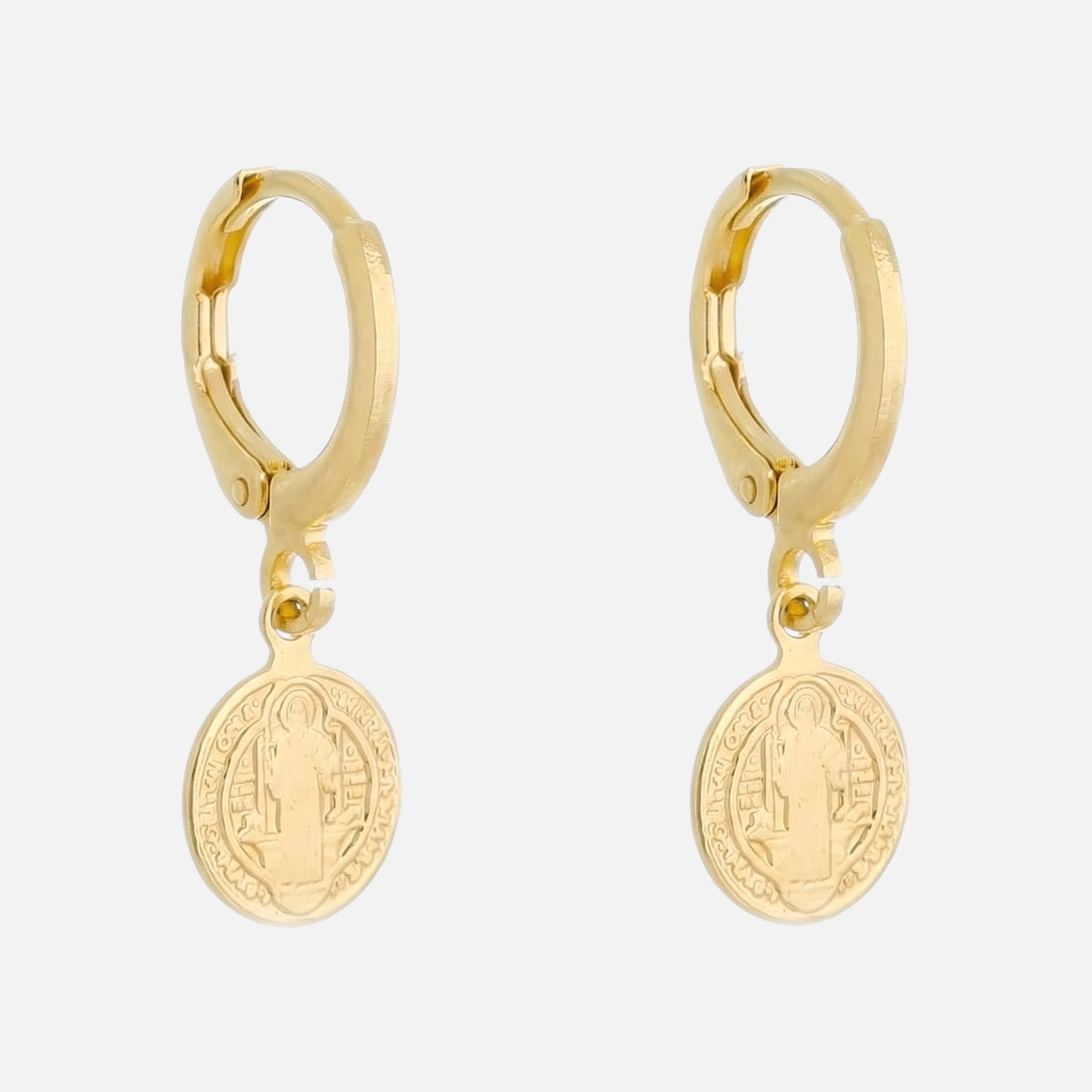 Saint Benedict Medal Huggies — studio shot