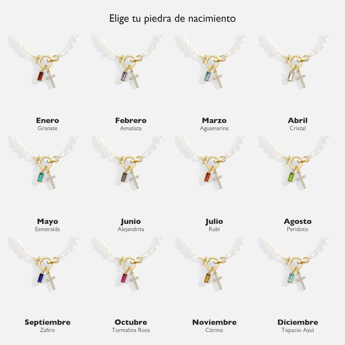Pearl Baguette Birthstone Bracelet — all 12 birthstone colors