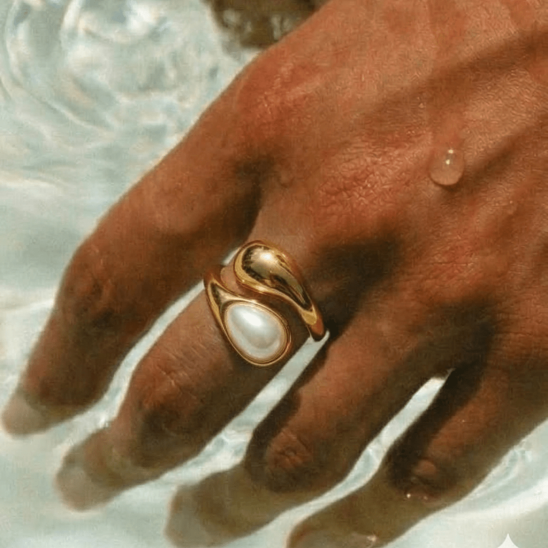 Drop and Pearl Ring