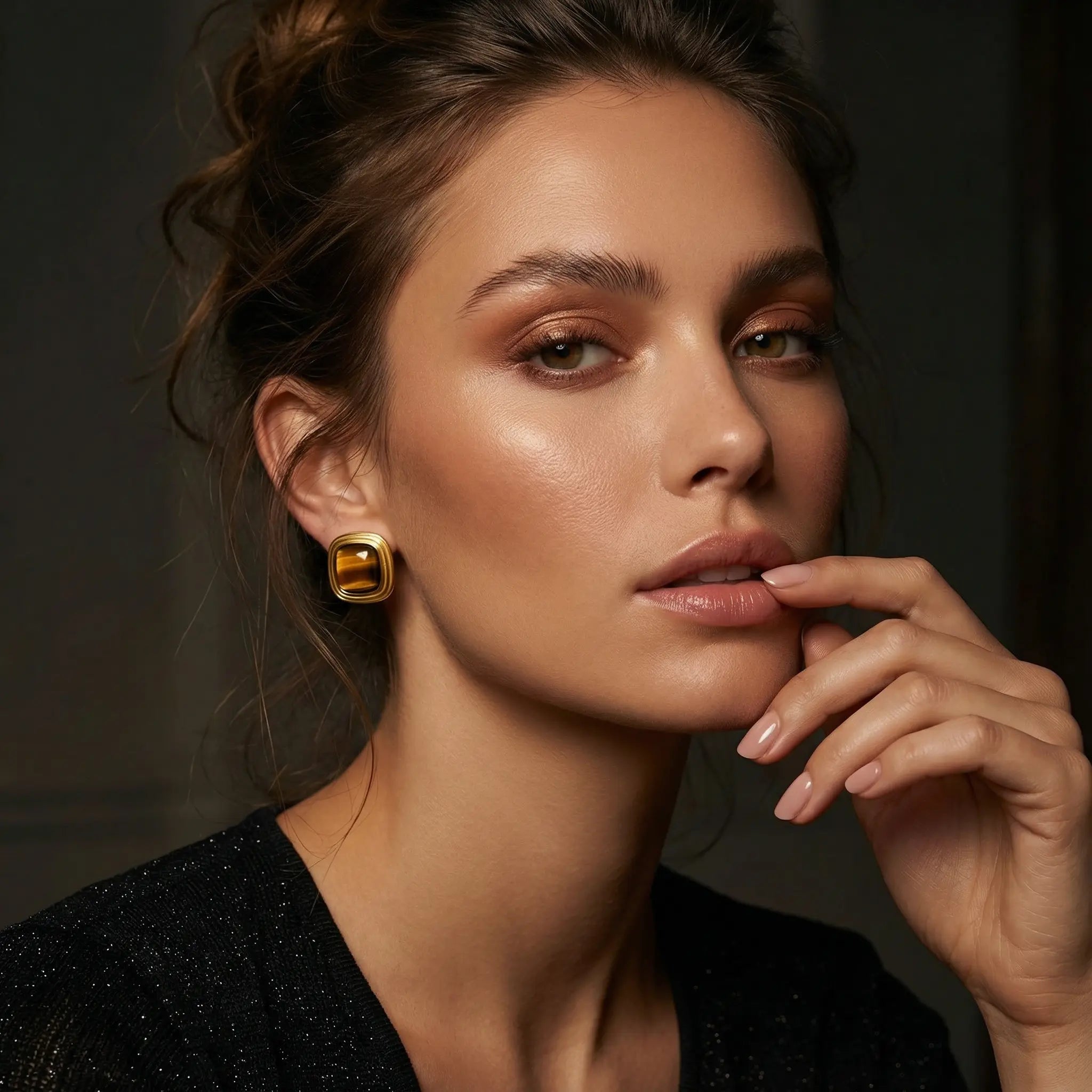 Latte Earrings — worn