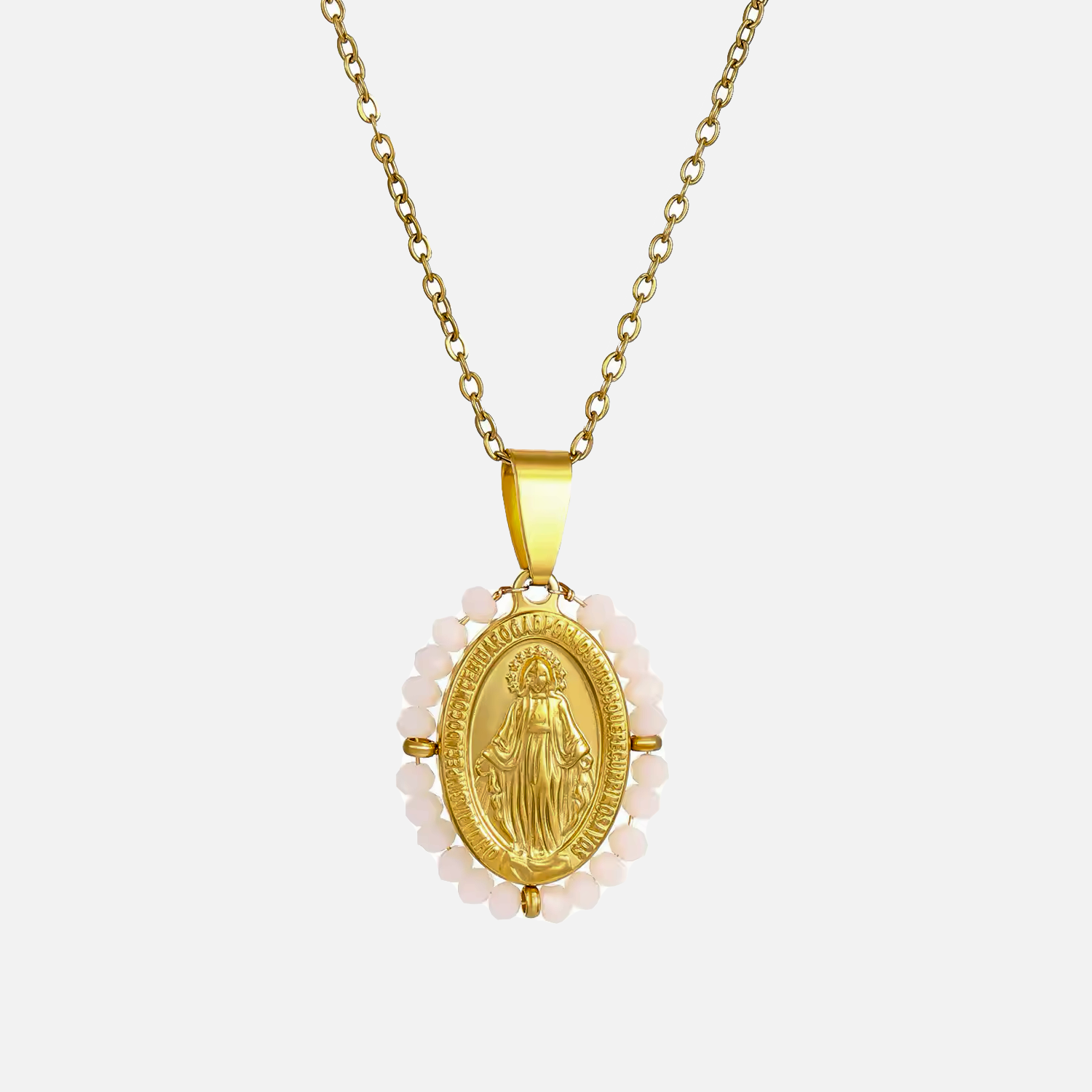 Virgo Necklace in Pink — studio shot