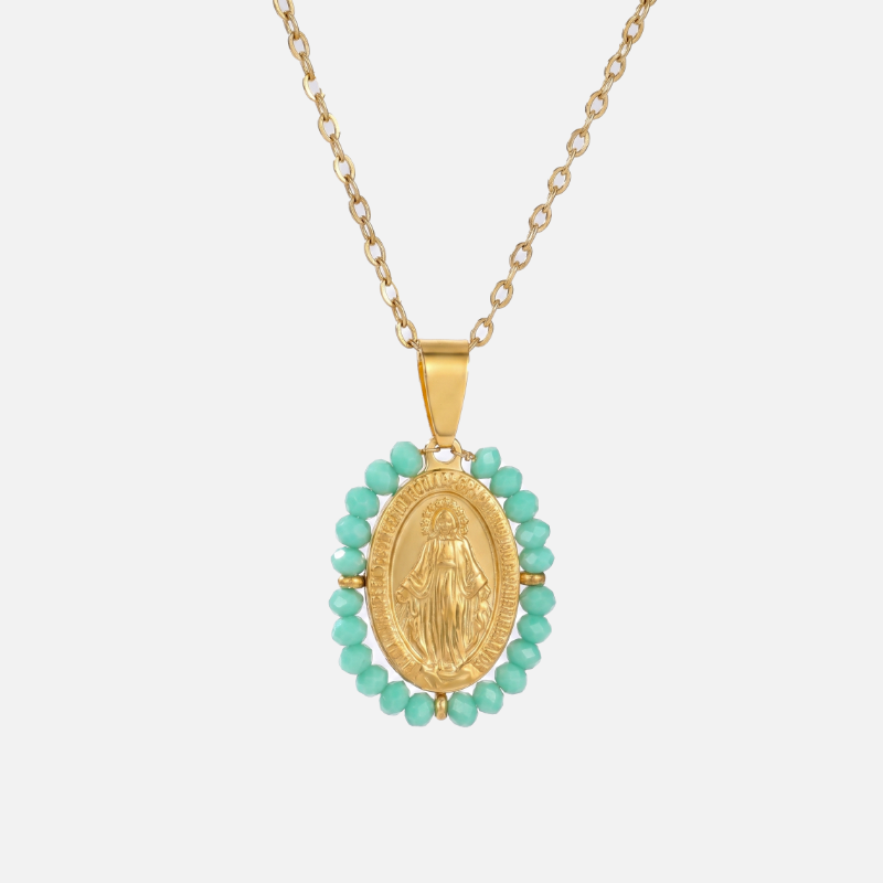 Virgo Necklace in Turquoise — studio shot