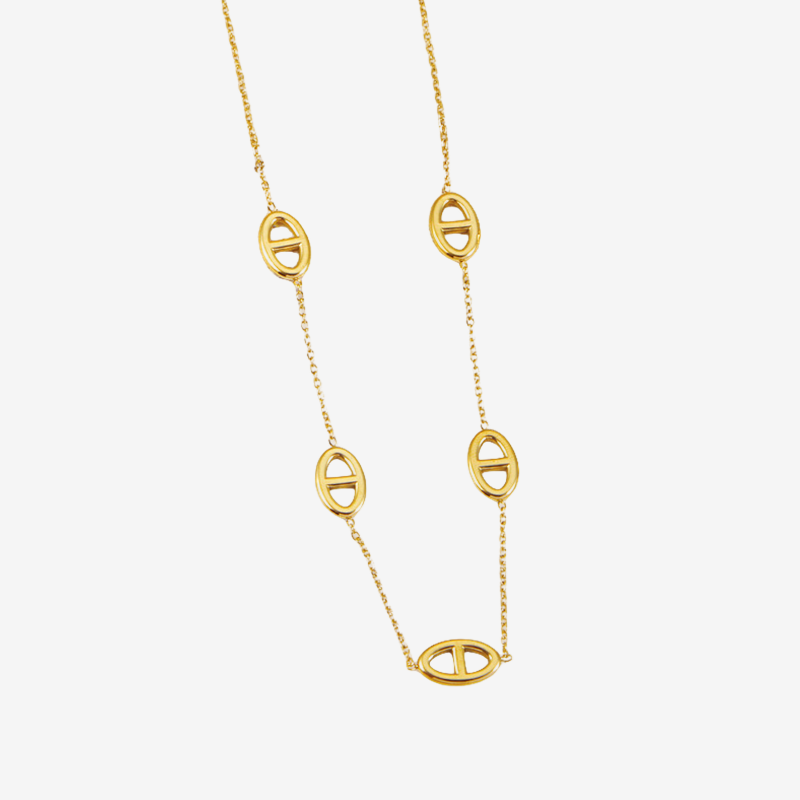 Sailor Knot Necklace — studio shot on light grey