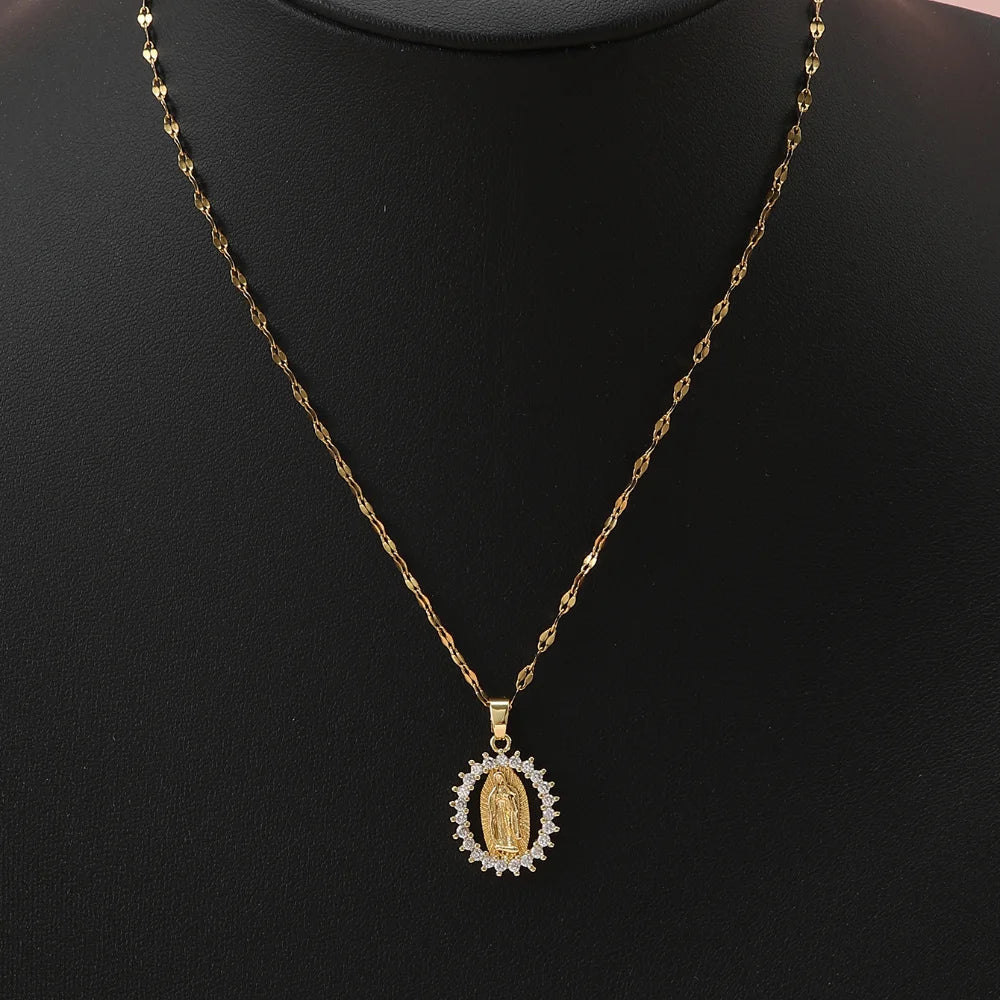 Guadalupe Halo Necklace — worn