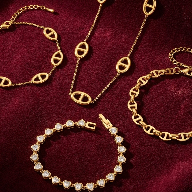 Riviere Heart Bracelet — worn