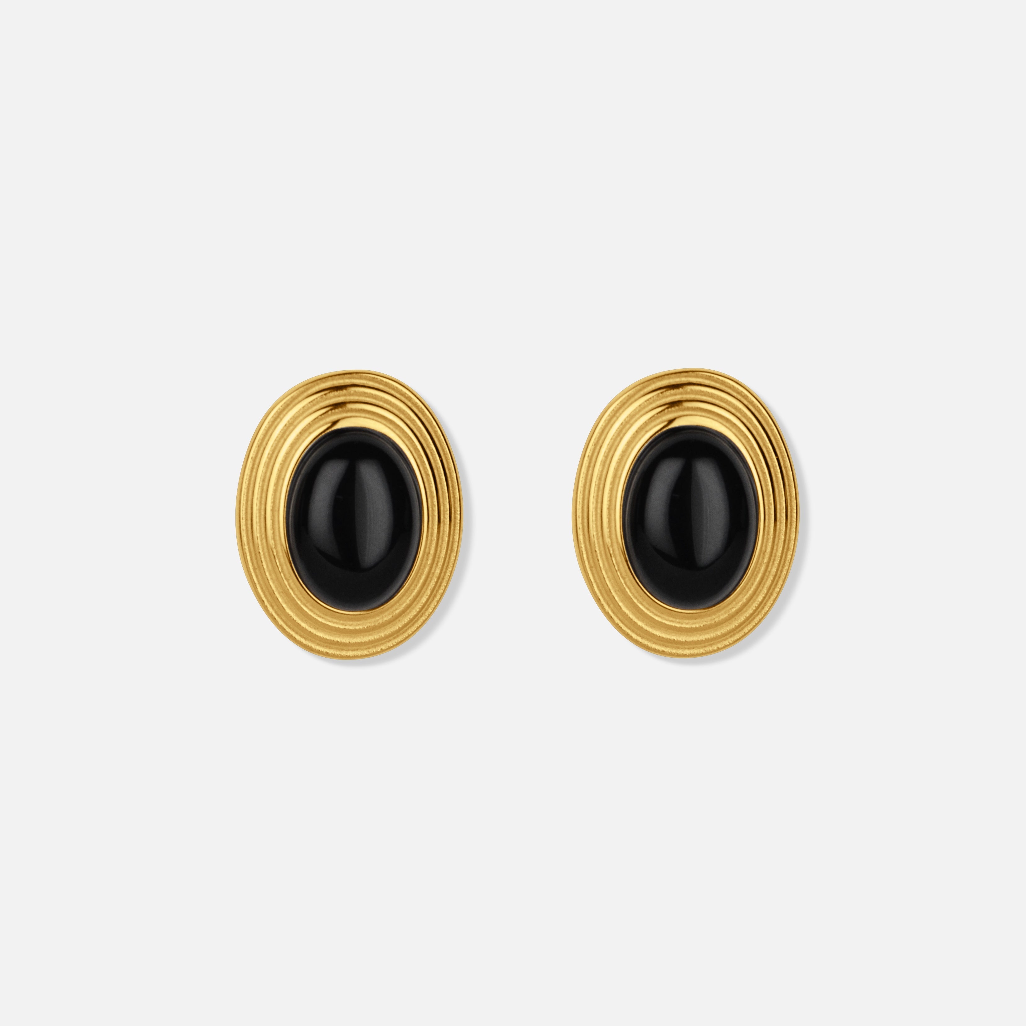 Old Money Earrings in Black — studio shot