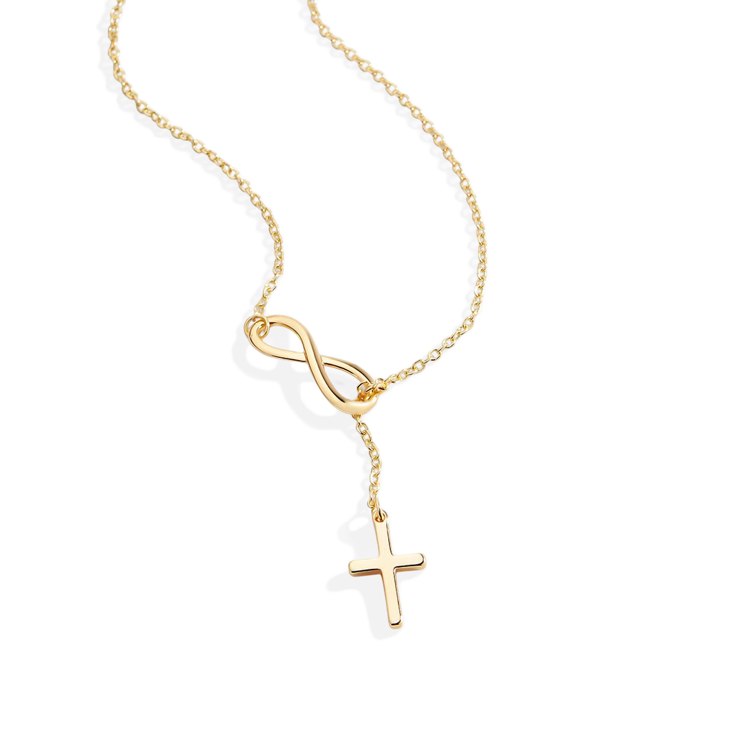 Infinity Cross Necklace — detail