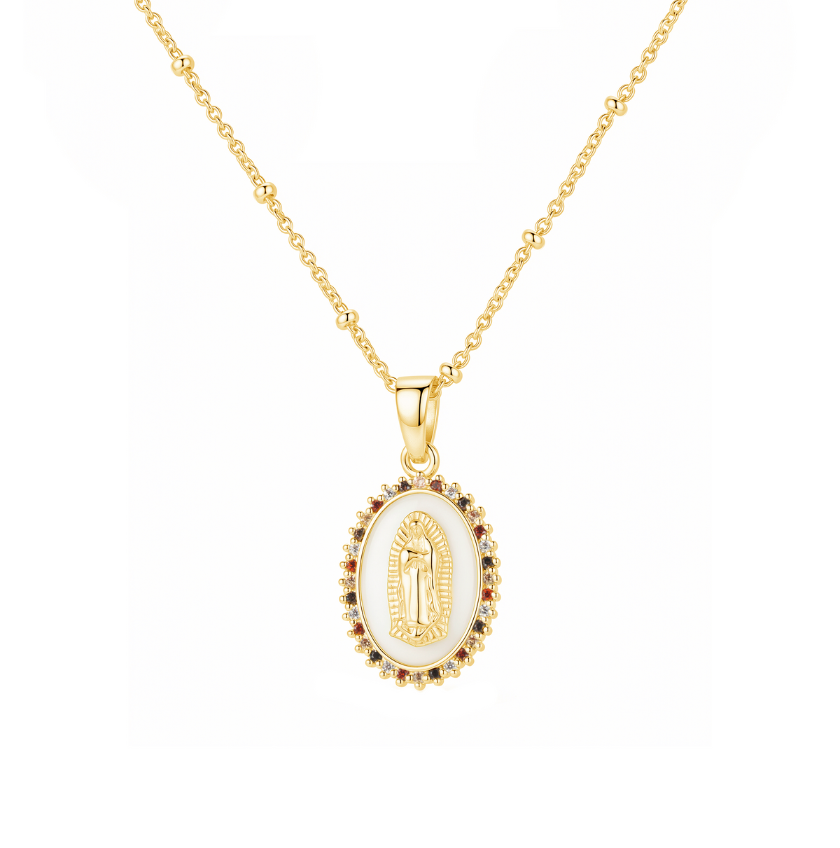 Guadalupe Mother of Pearl Necklace — detail
