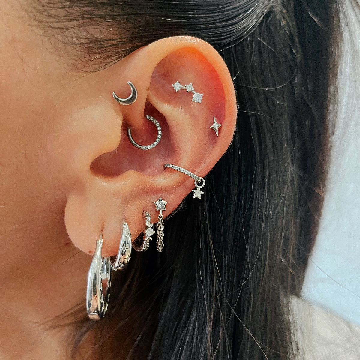 Comet Chain Earrings — worn