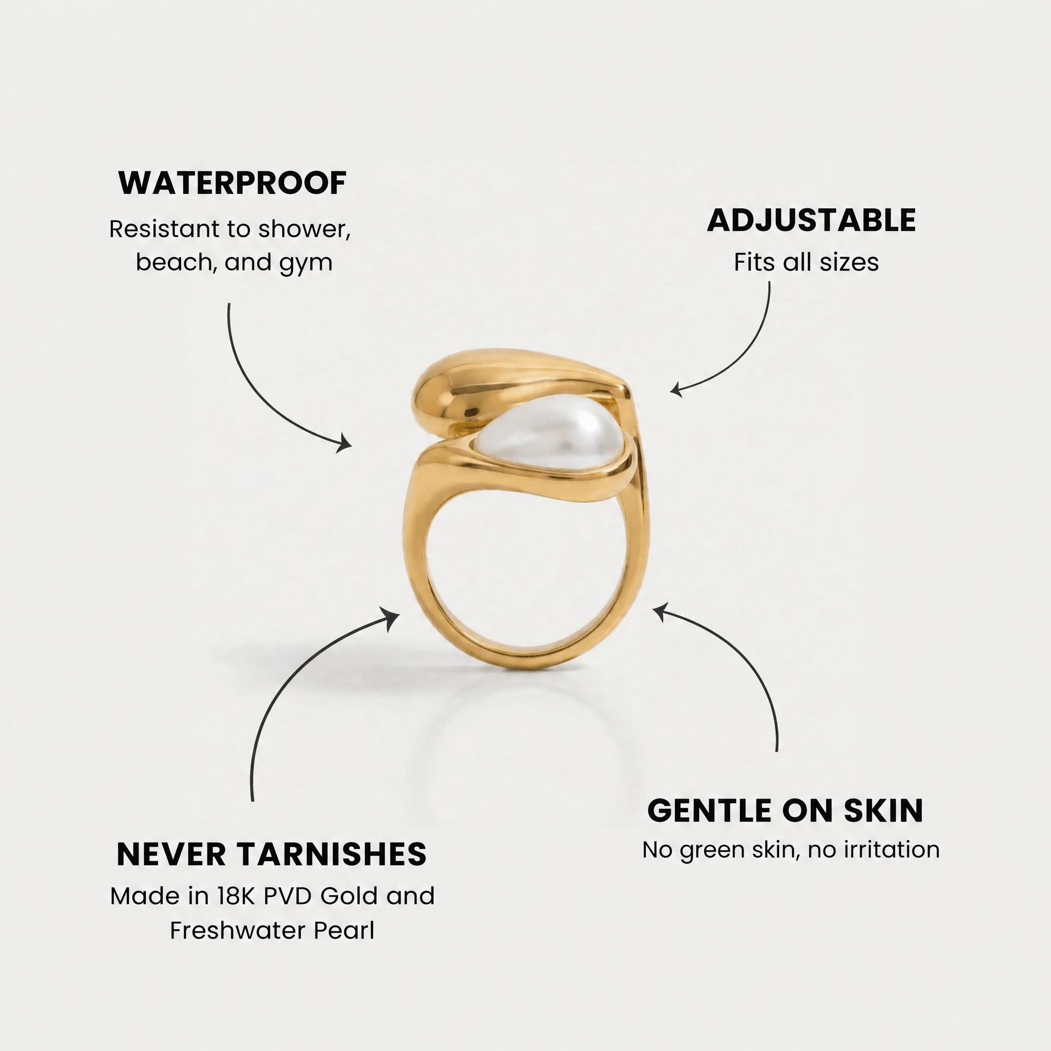 AylaGleam Drop and Pearl Ring