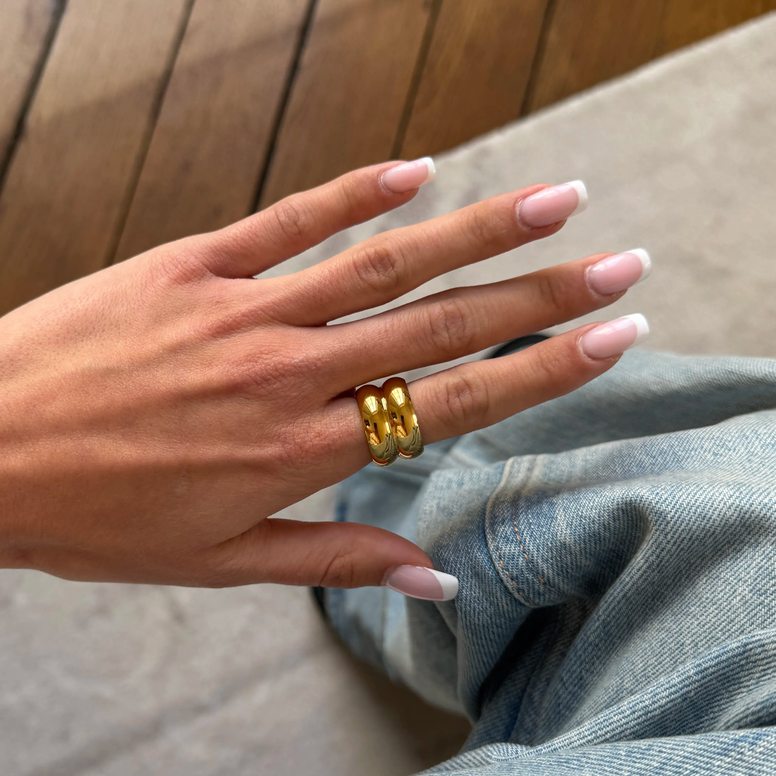 Double Ring — worn