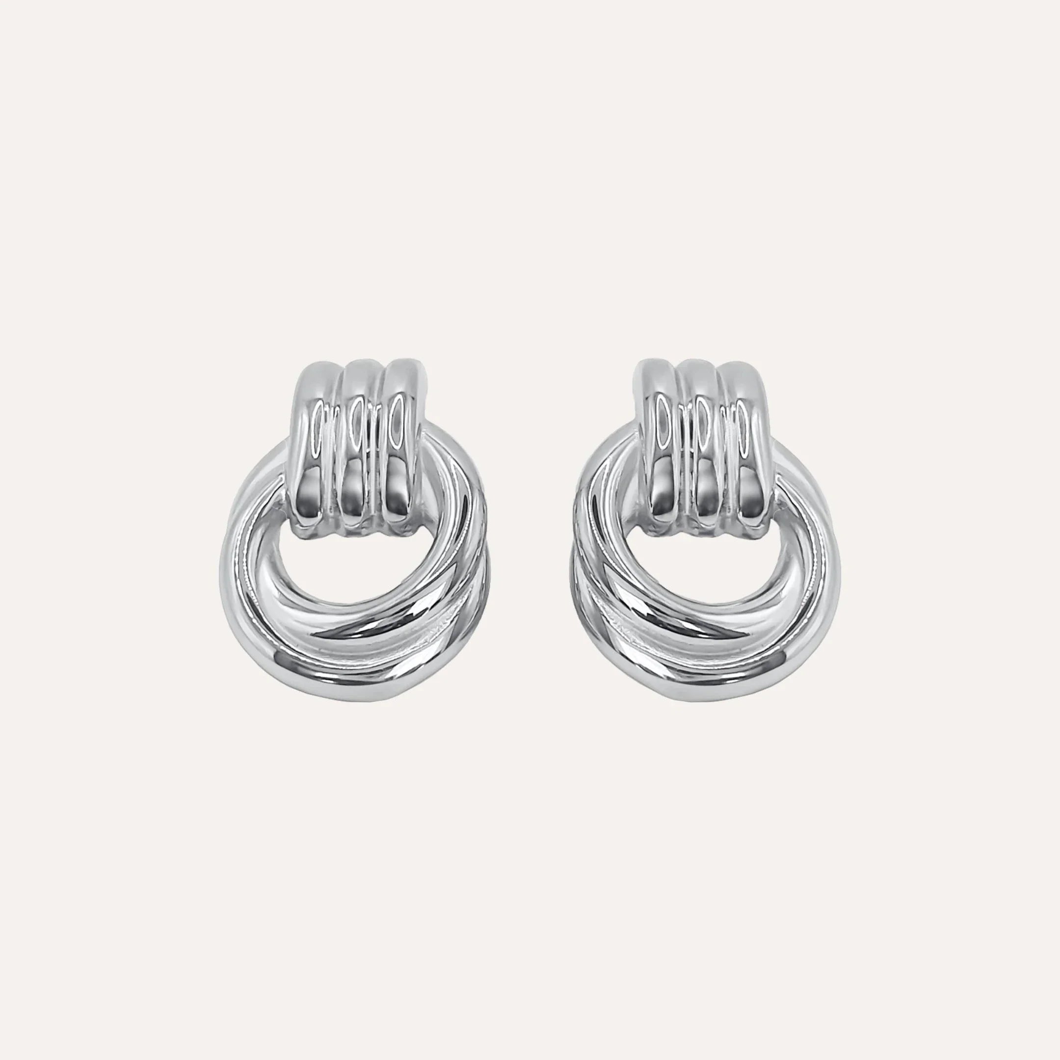 Francesca Earrings — in Silver — studio shot