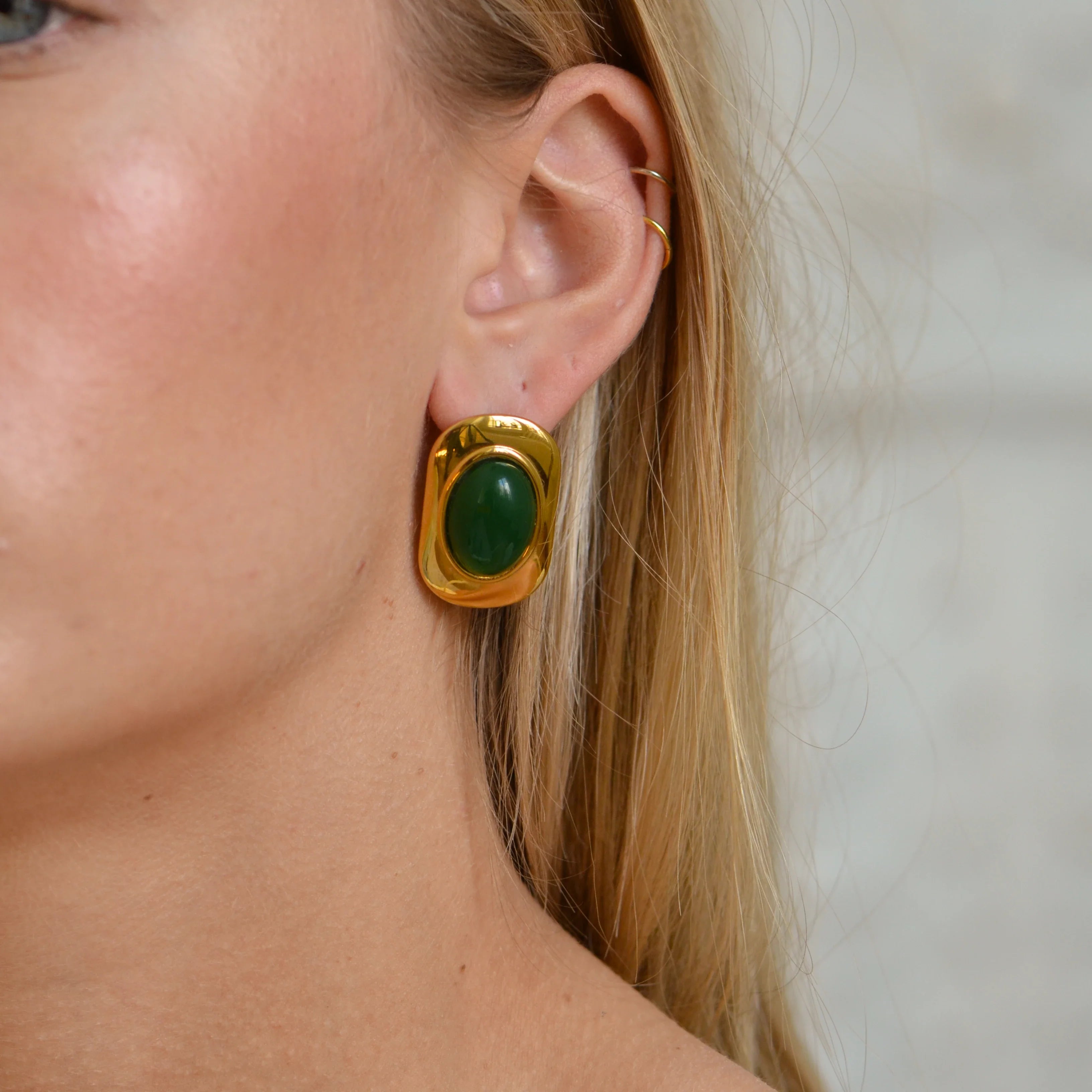 Jade Earrings — worn