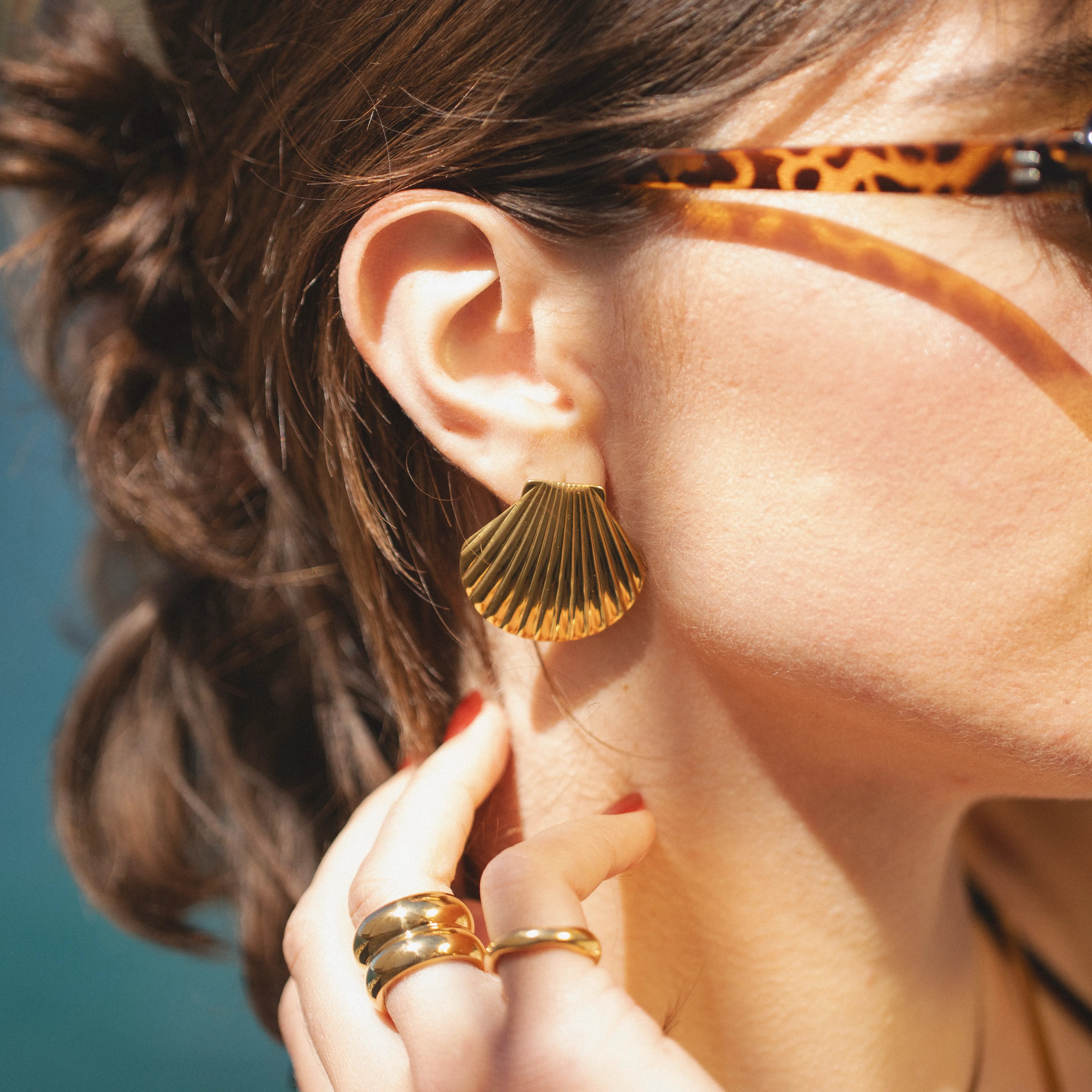 Seashell Earrings — worn