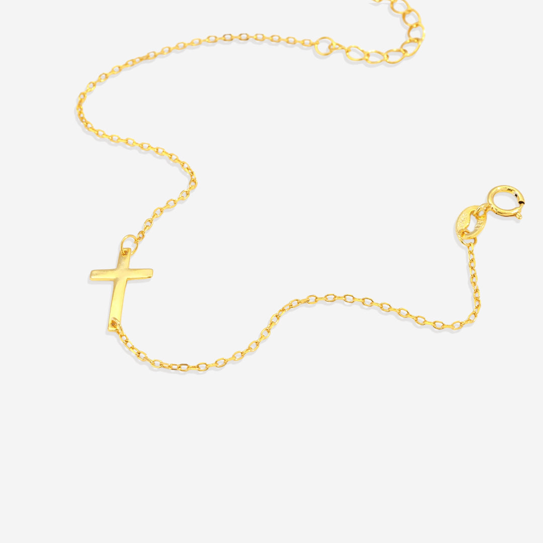 Sideways Cross Chain Bracelet — detail