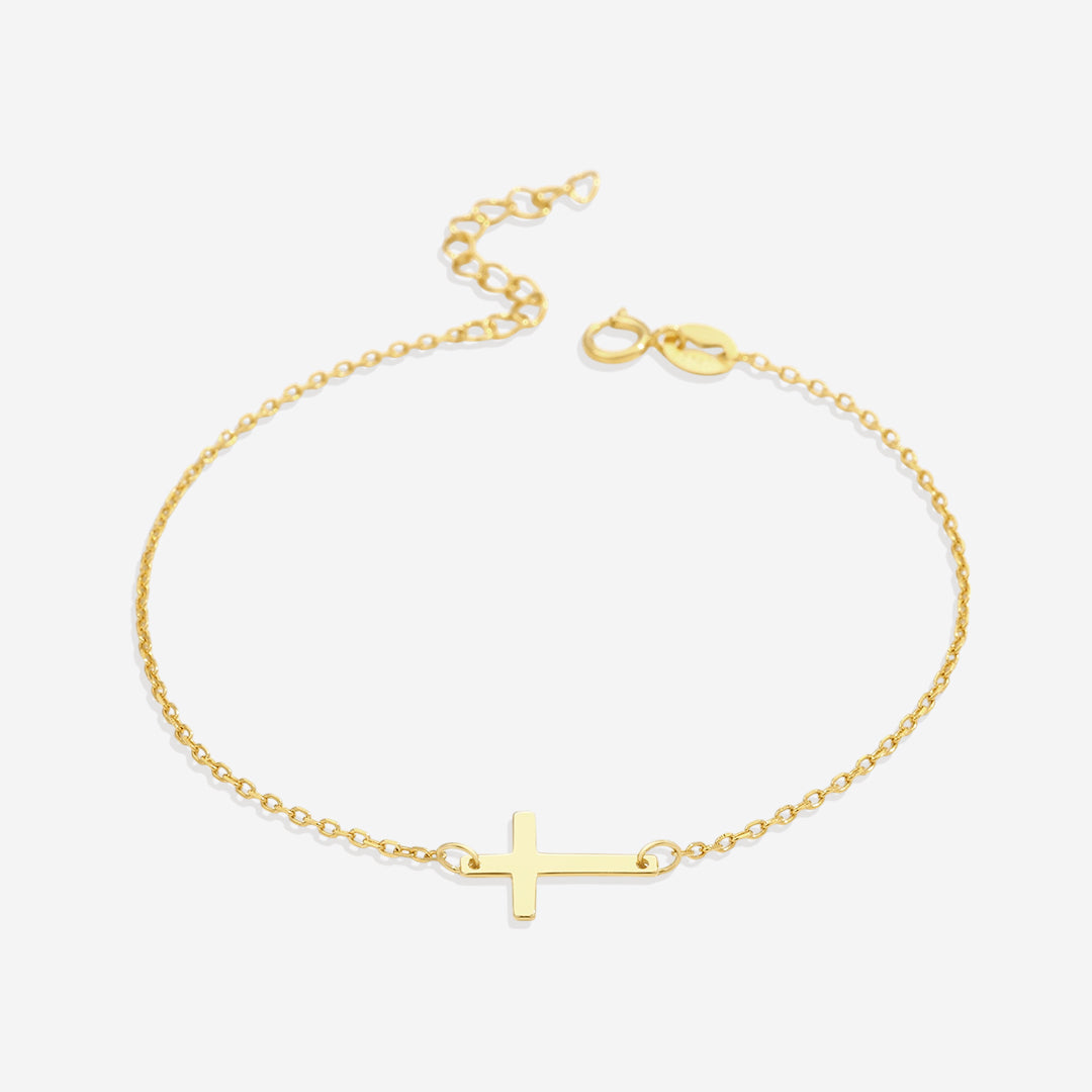 Sideways Cross Chain Bracelet — detail