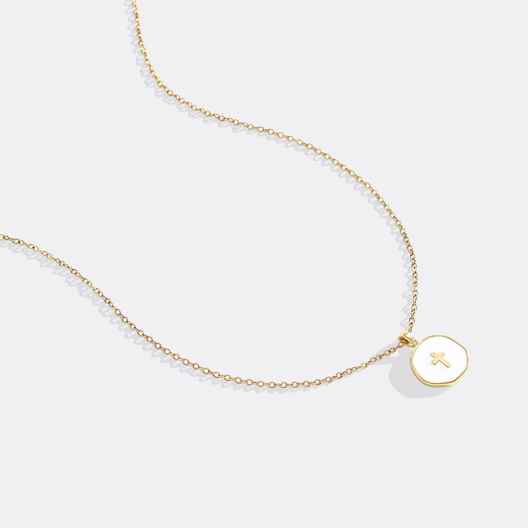 Enamel Cross Necklace — detail