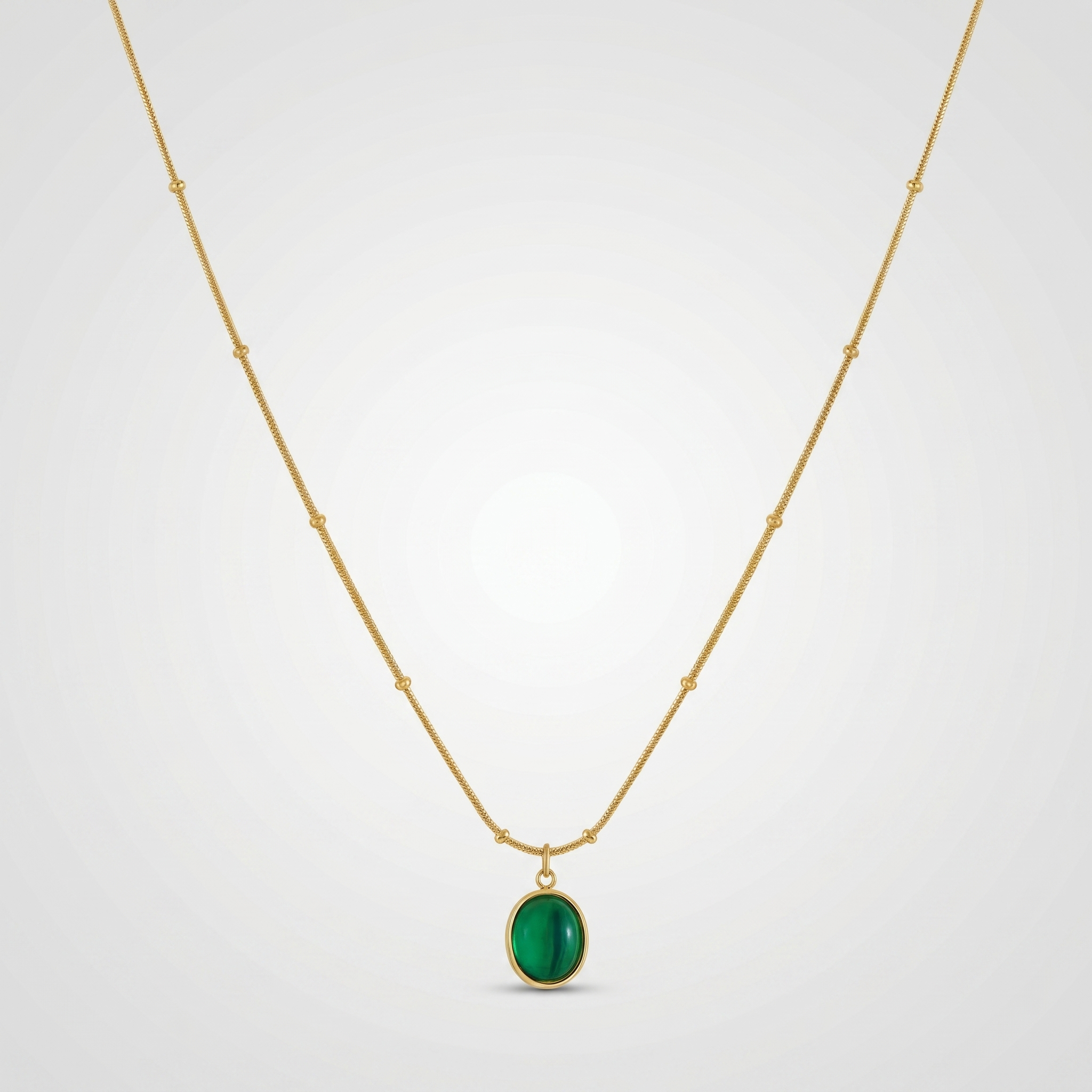 Iris Necklace in Green — studio shot