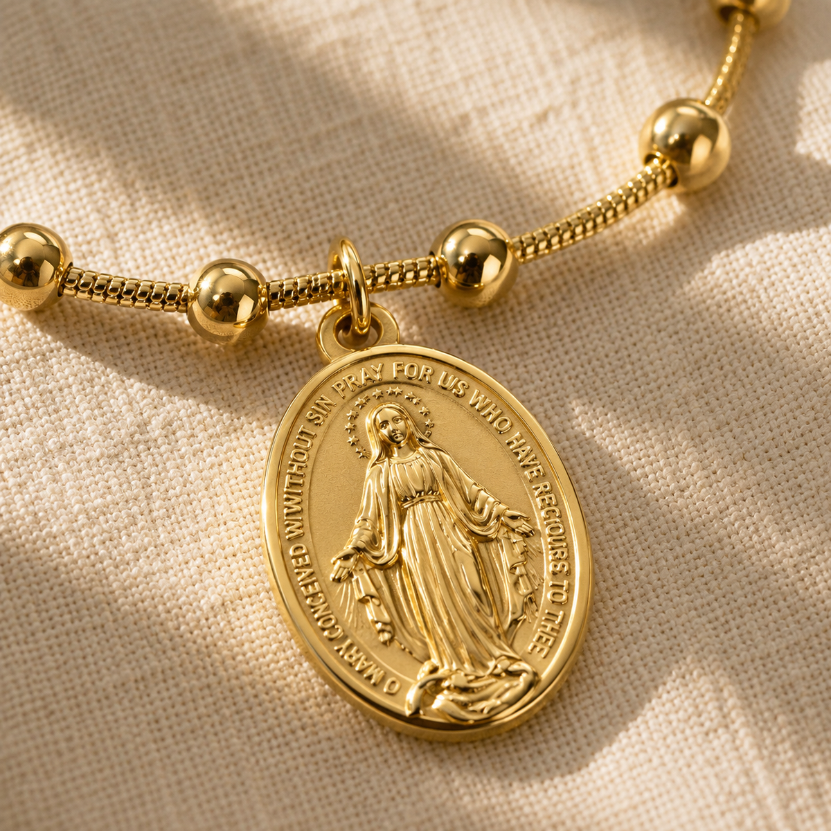 Miraculous Medal Bracelet — detail