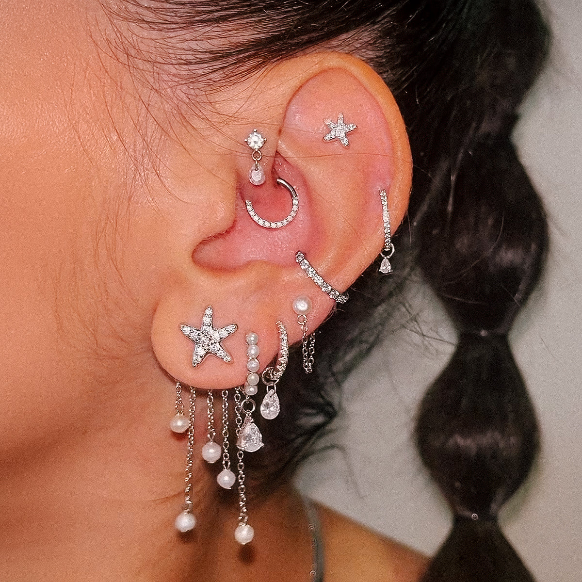 Marina Star Studs — worn