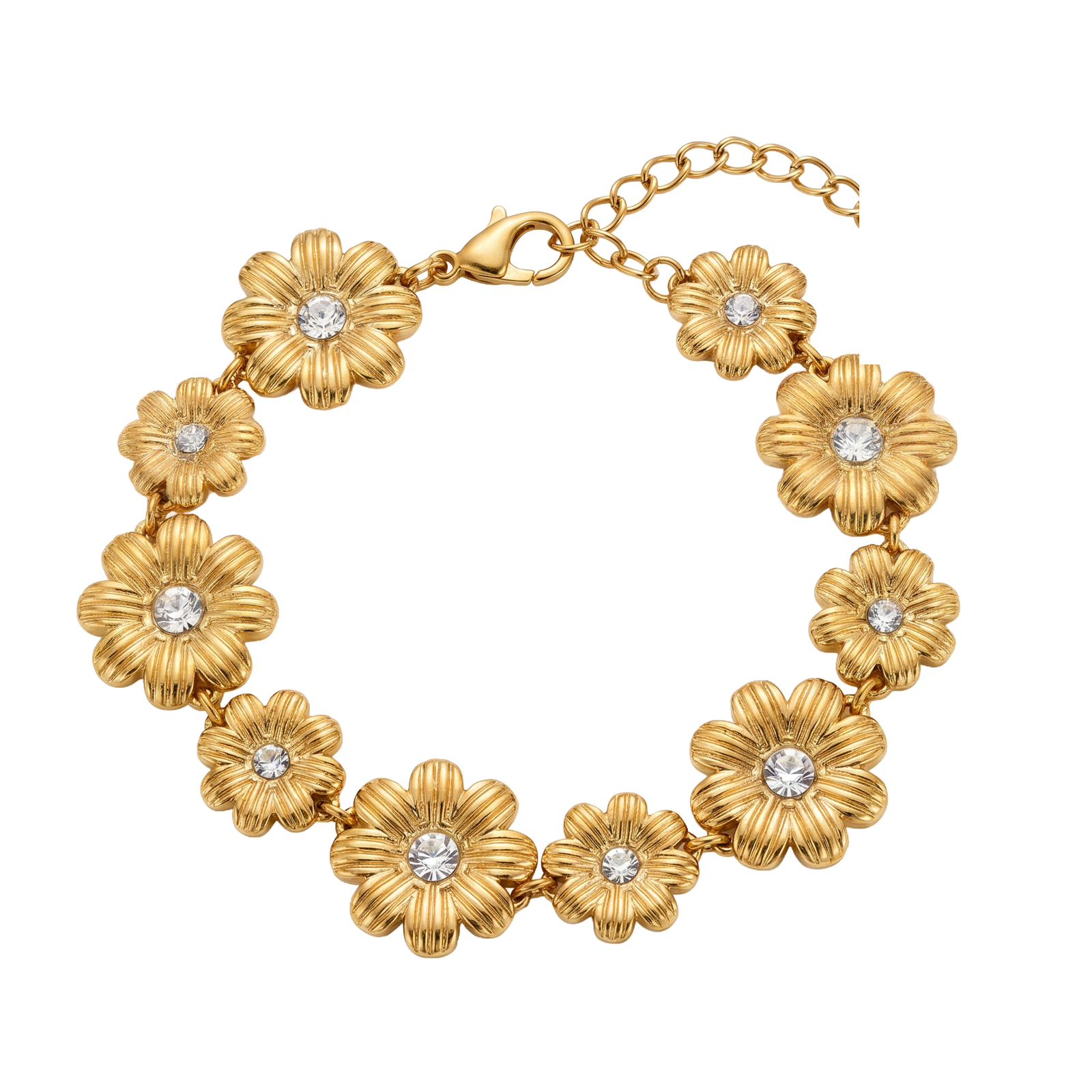 Daisy Chain Bracelet — studio shot on light grey