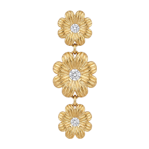 Daisy Drop Earrings — studio shot on light grey