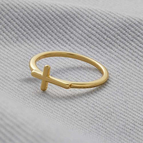 Sideways Cross Ring — worn