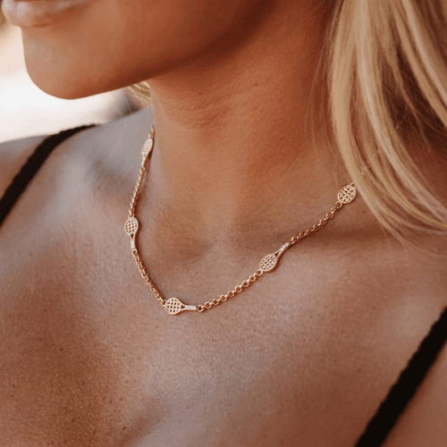 Racket Station Necklace — worn