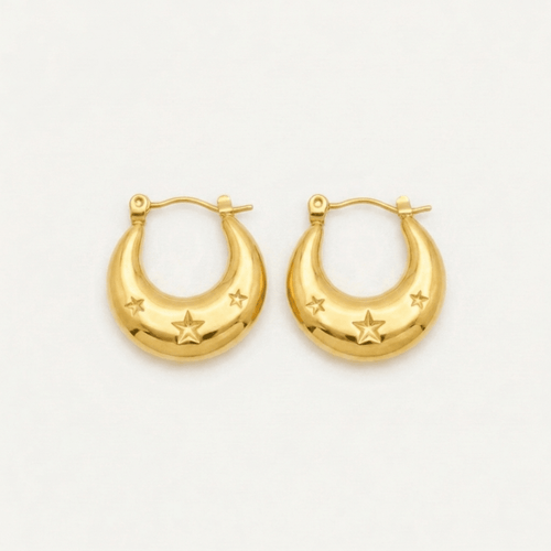 Moon and Star Earrings