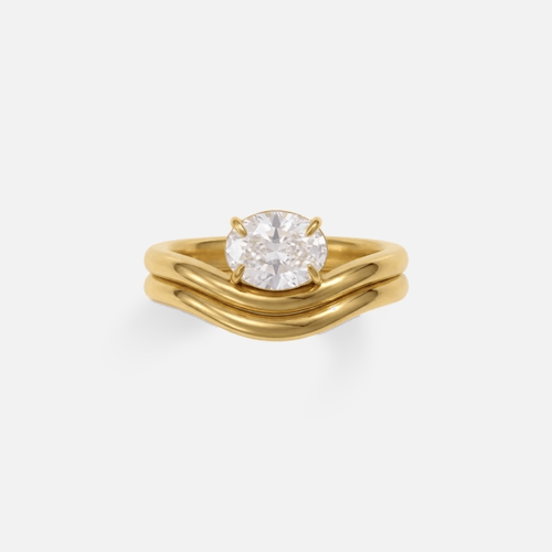 Wave Solitaire Ring — detail