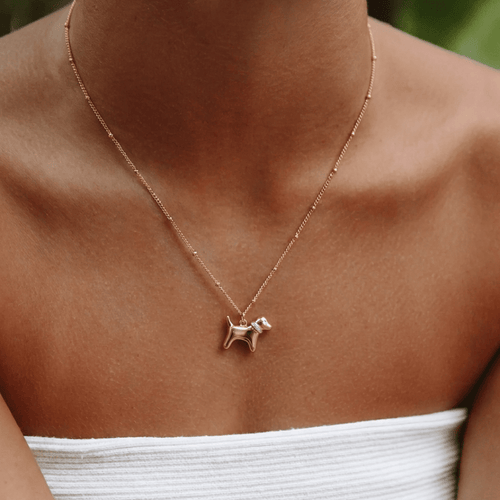 Puppy Necklace — worn