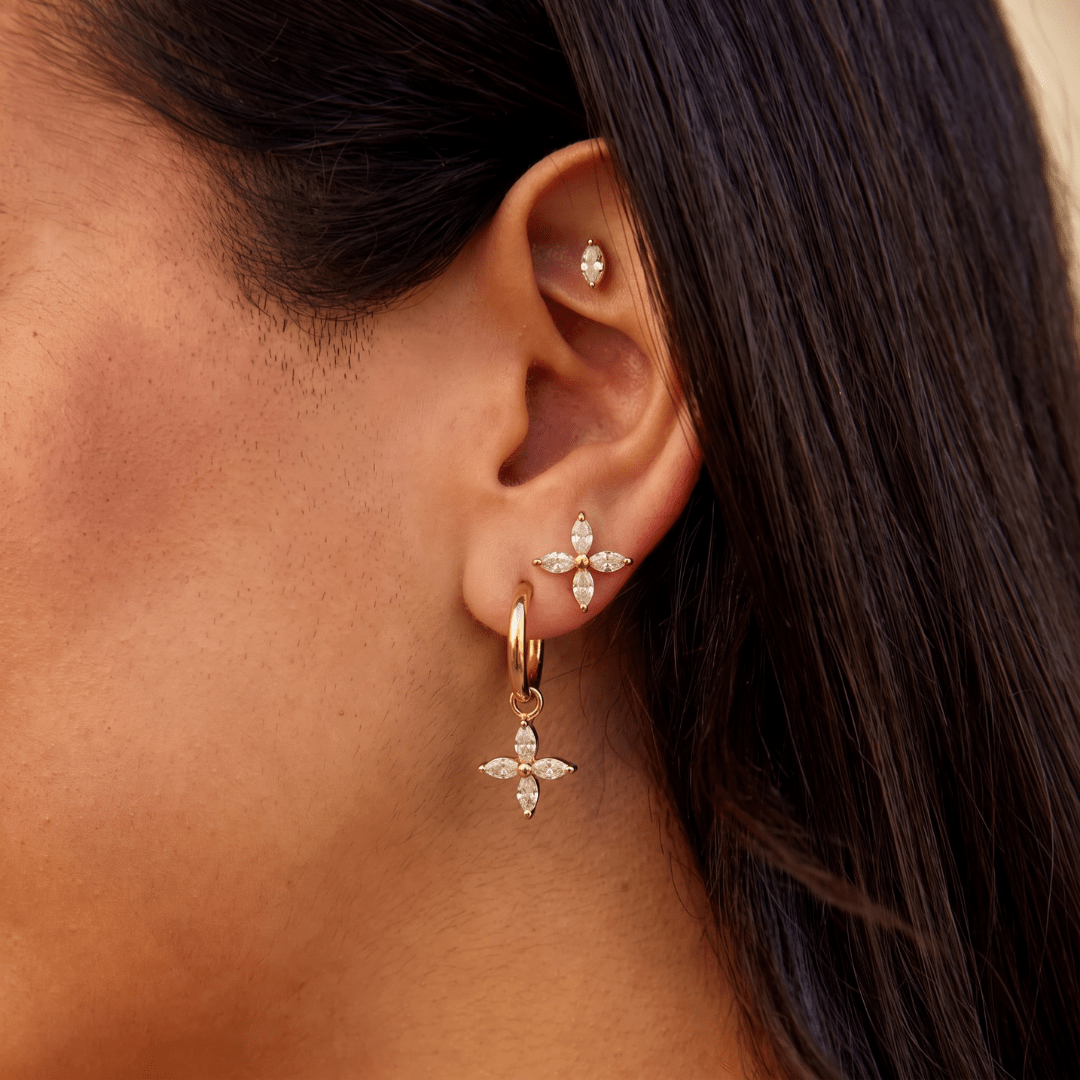 Flower Earring Set — worn
