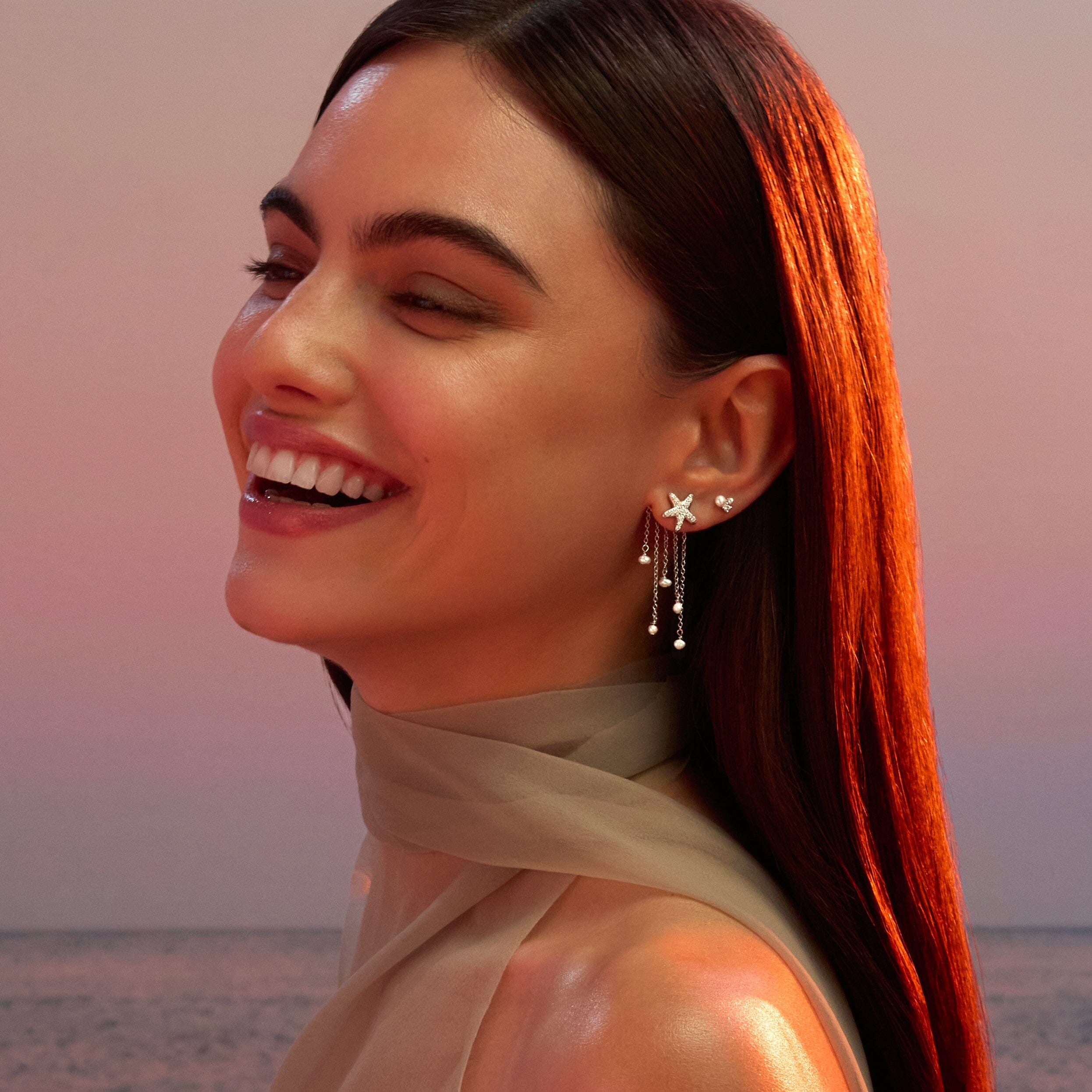 Marina Star Studs — worn