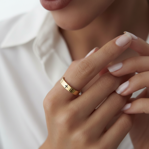 Classic Cross Ring — worn