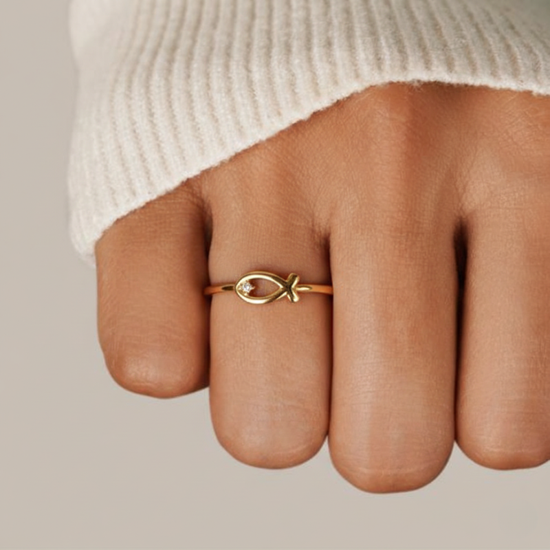 Ichthys Fish Ring — worn