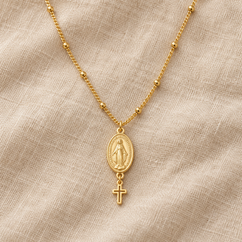 Miraculous Medal Necklace — detail